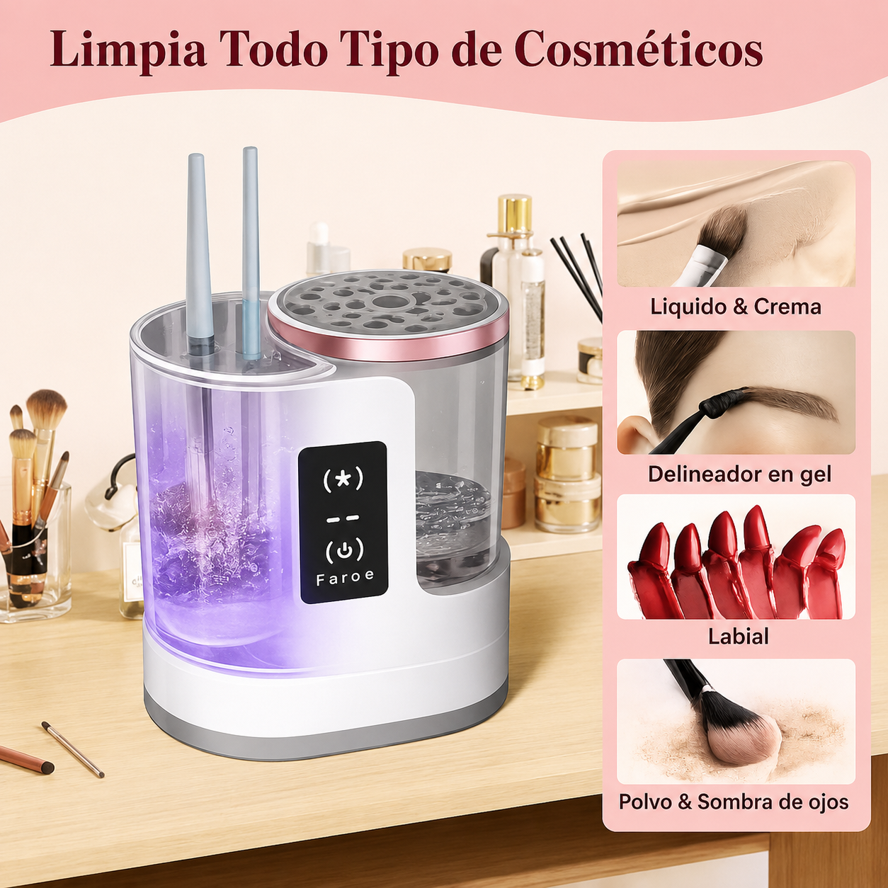 CleanBrush Pro – Limpiador Multiusos de Maquillaje
