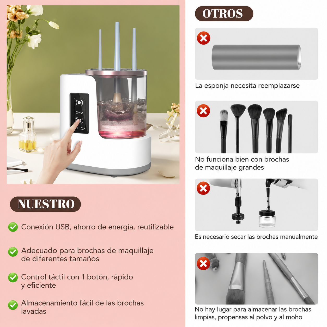 CleanBrush Pro – Limpiador Multiusos de Maquillaje